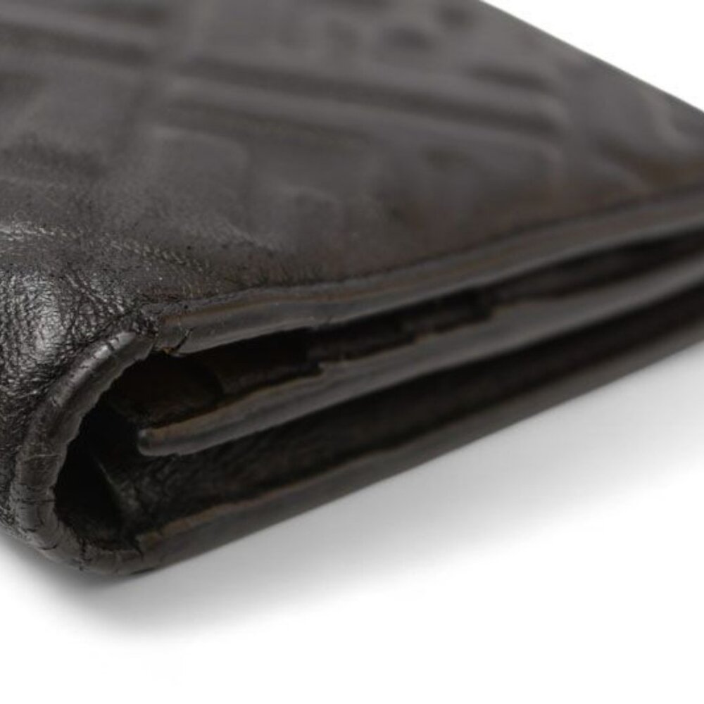 ★SOLD★ Fendi Wallet Bifold Long Wallet Leather Women Men FF Embossed Black 7 - Picture 11 of 11